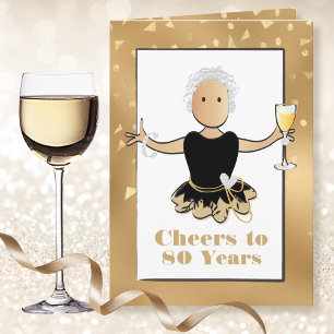 Carte Funny Black Gold Glam Parties scintillant Bold 80e