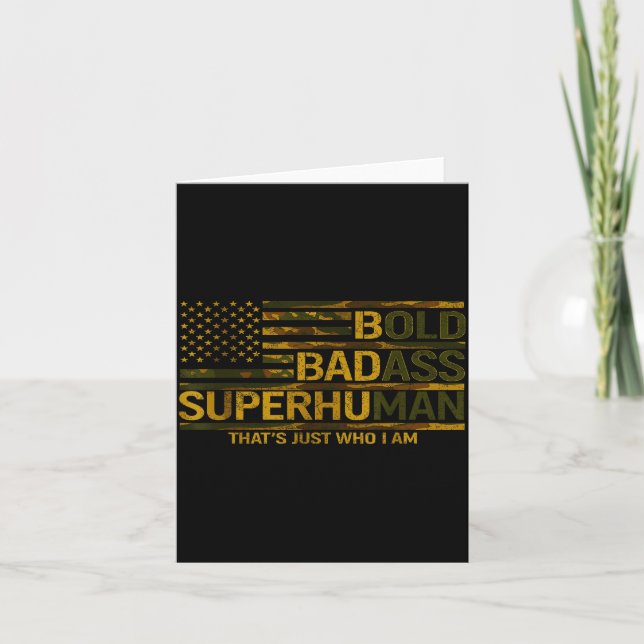 Carte Funny Bold Bad Superhuman Fathers Day Gag Gift Gra (Devant)