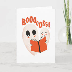 Carte Funny Bookworm Ghost Halloween Costume Booooks