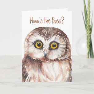 Carte Funny Boss Birthday, Wise Owl Humour