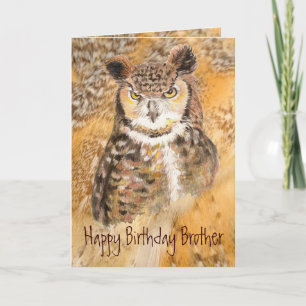 Carte Funny Brother, Birthday, Owl Wild & Crazy