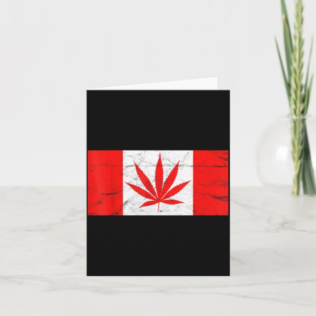 Carte Funny Canada &amp; Weed Leaf! Canadian New Flag Jo (Devant)