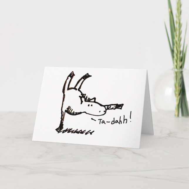 Carte Funny Cartoon Horse Ta Dah! Congratulations Card (Devant)
