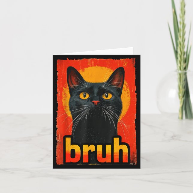 Carte Funny Cat Bruh For Teens Boys Girls Men Women Meme (Devant)