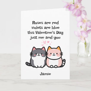 Carte Funny Cat Couple Valentine's Day Card