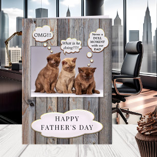 Carte Funny Cat Cute Papa Father's Day