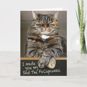 Carte Funny Cat Fait Des Cupcakes Pour Votre Anniversair