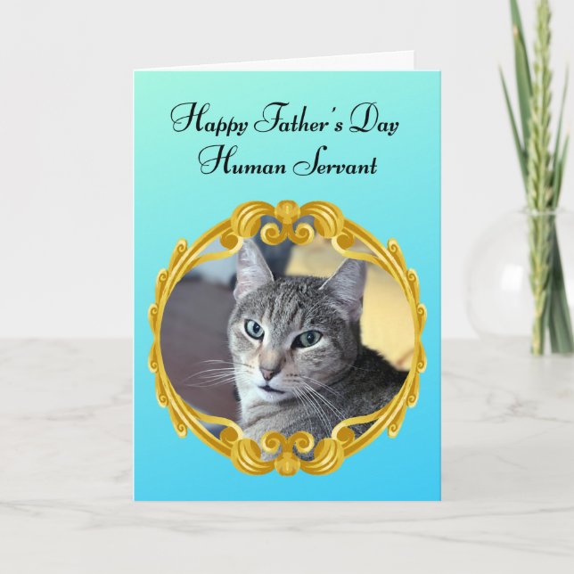 Carte Funny Cat gouverne la Fête des pères du ménage (Devant)