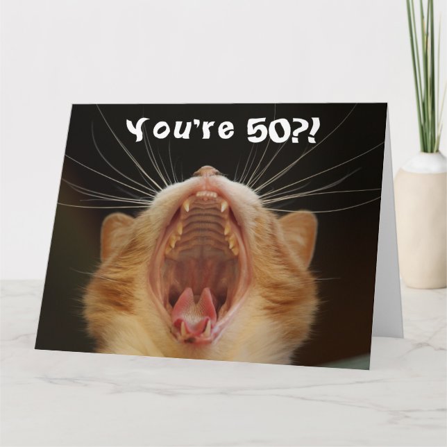Carte Funny Chat Happy 50th Birthday Card (Devant)