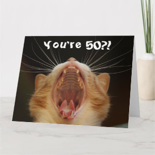 Carte Funny Chat Happy 50th Birthday Card
