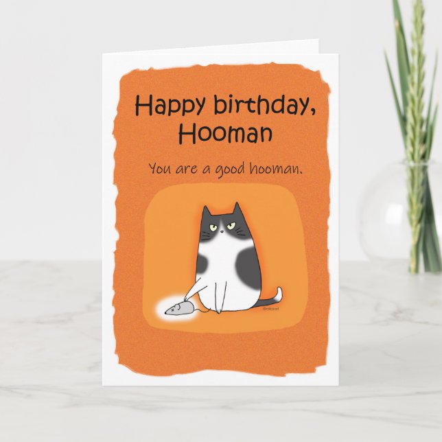 Carte Funny Chat Joyeux anniversaire de la maison Amoure (Devant)