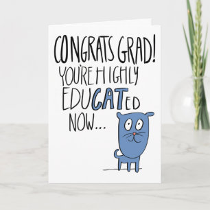 Carte Funny Chat Puns Graduation Card