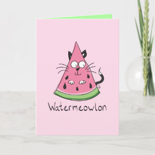 Carte Funny Chat Watermelon mignon Kids
