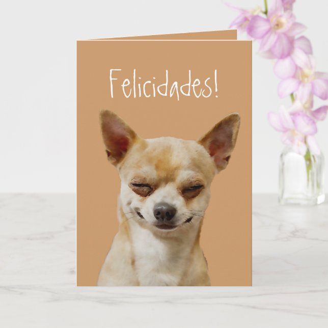 Carte Funny Chihuahua Dog à Customiser pour un anniversa (Orchidée)