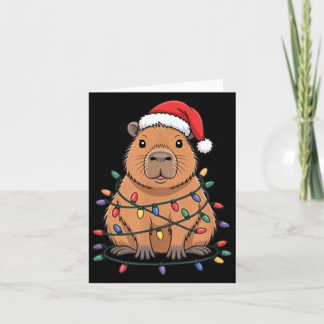 Carte Funny Christmas Capybara Cute Cartoon Desing  (Devant)