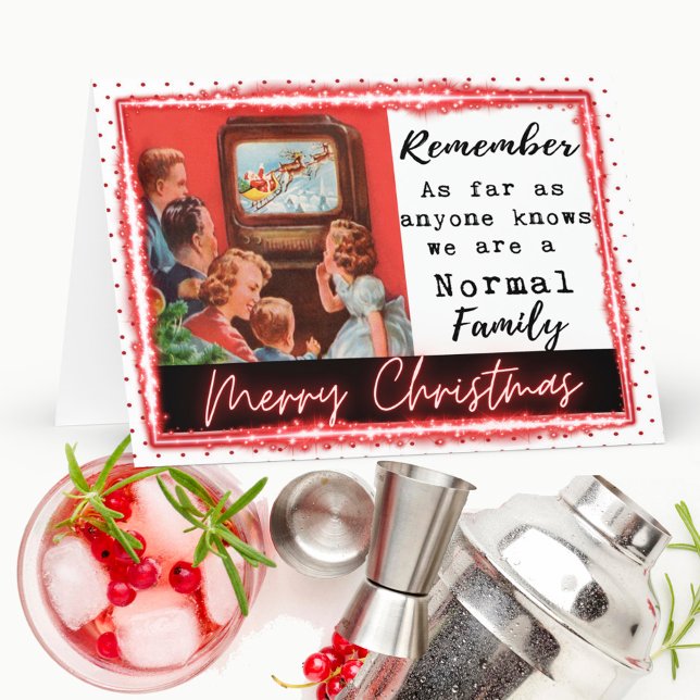 Carte Funny Christmas Card Best Friend "Normal Family" (Créateur téléchargé)