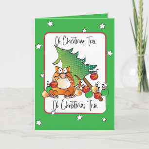 Carte Funny Christmas Card pour Amoureux des chats