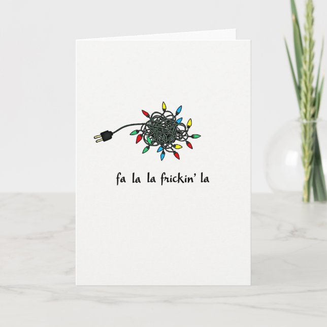 Carte Funny Christmas Card Tangled Lights Fa La La Frick (Devant)