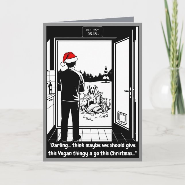 Carte Funny Christmas cats and dogs card (Devant)