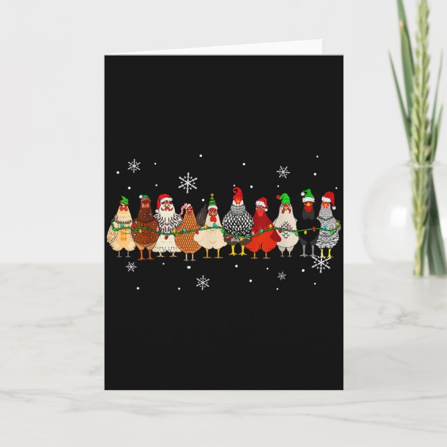 Carte Funny Christmas Chickens Xmas Chicken Farm Animals (Devant)