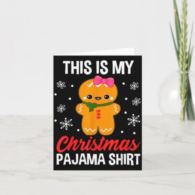 Carte Funny Christmas Gingerbread Man Pajama Pj Outfit G (Devant)