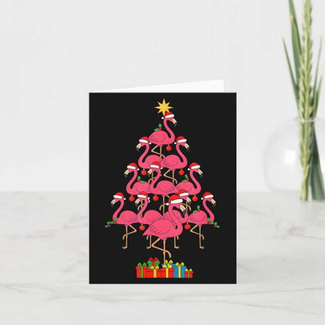 Carte Funny Christmas Nk Flamingo Tree Holiday Bird Love (Devant)