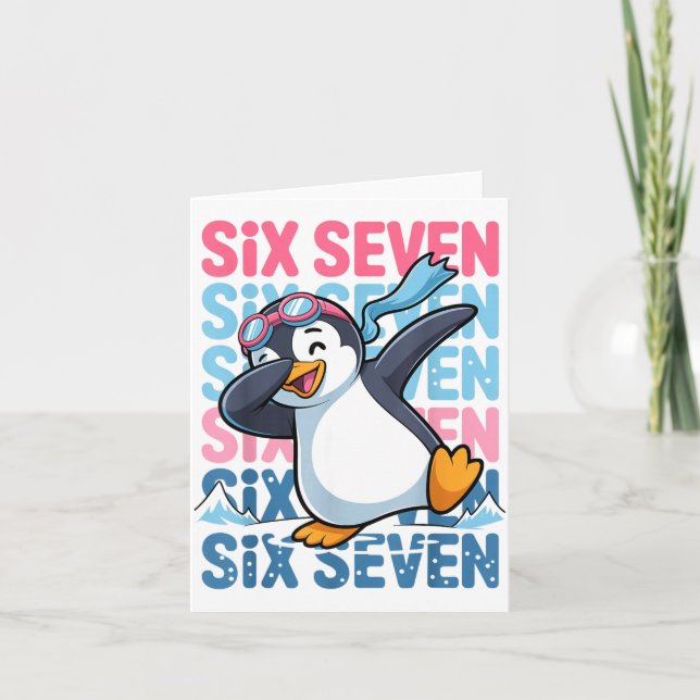 Carte Funny Christmas Penguin Dabbing Xmas Dab Six Seven (Devant)