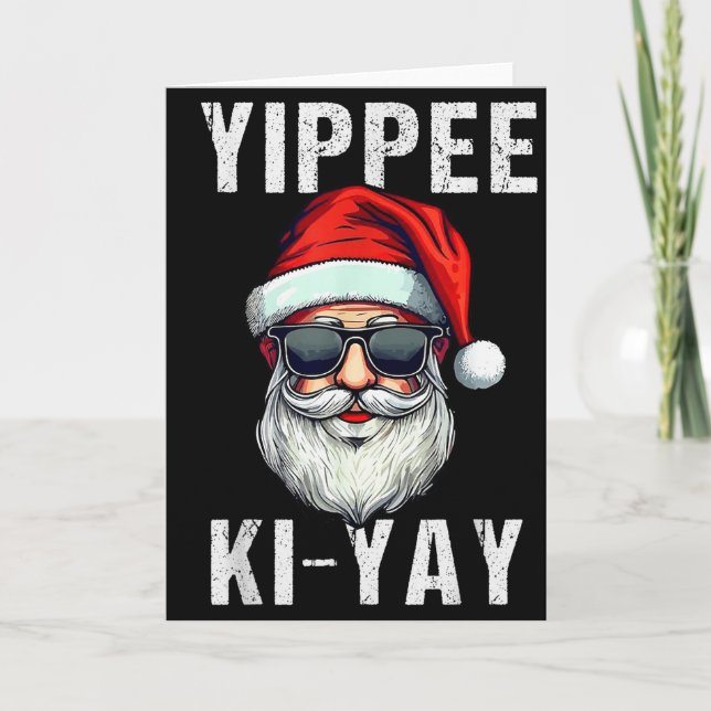 Carte Funny Christmas Sweater Yippee-ki-yay Xmas , Uni-a (Devant)