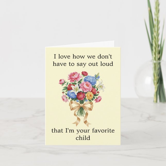Carte Funny Classic Floral Bouquet Custom Mother's Day  (Devant)