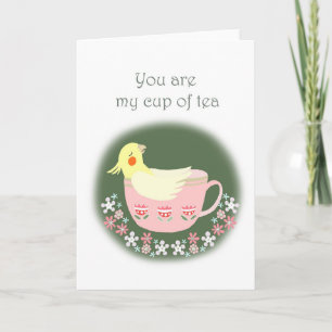 Carte Funny Cockatiel Valetine's Day Anniversary Love