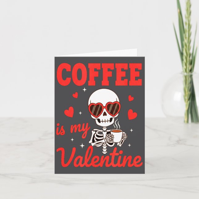 Carte Funny Coffee Is My Valentine Caffeine Lover Retro  (Devant)