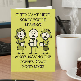 Carte Funny Coffee-Themed Colleague Leaving Card