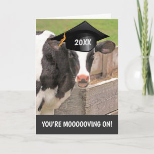 Carte Funny Cow Pun Graduation
