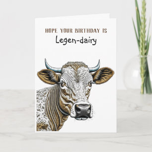 Carte Funny Cow Puns Anniversaire pour tout le monde