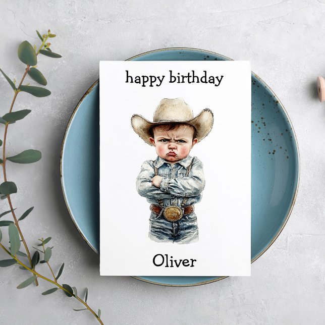 Carte Funny Cowboy Baby Birthday Card (Créateur téléchargé)