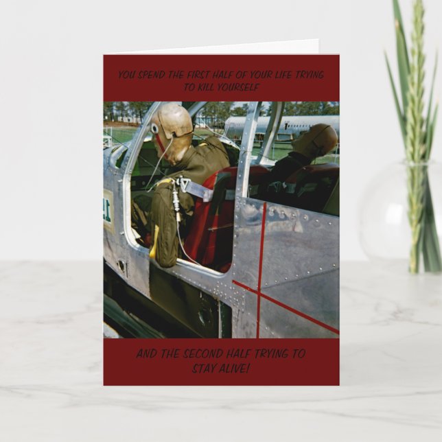 CARTE FUNNY CRASH TEST DUMMY PHOTO ANNIVERSAIRE (Devant)