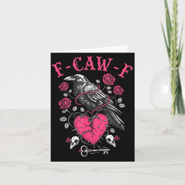 Carte Funny Crow F-caw-f Valentines Day Black Bird Fcawf (Devant)