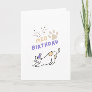 Carte Funny cute cat birtday card