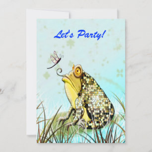 Carte Funny Cute de la grenouille jaune