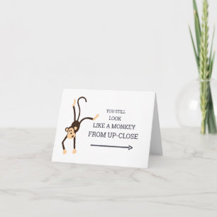 Carte Funny Cute Monkey Kids Girl Boy 10th Birthday Card