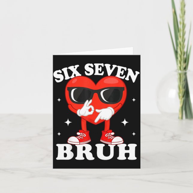 Carte Funny Dabbing Heart Bruh 67 Meme Valentine's Day  (Devant)
