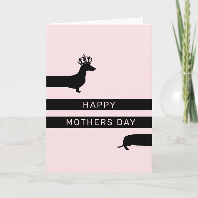 Carte Funny Dachshund Bonne fête des mères (Devant)