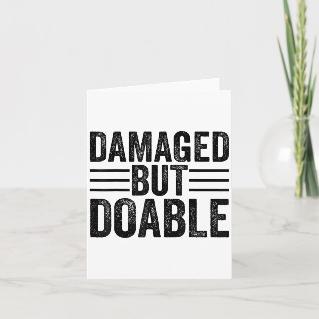 Carte Funny Damaged But Doable Motivational Damaged Wome (Devant)