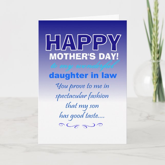 Carte funny daughter in law mother's day  (Devant)