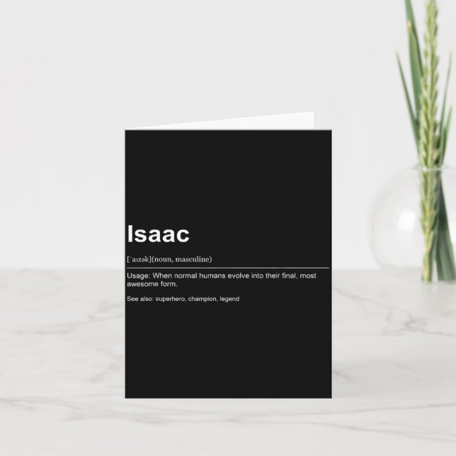 Carte Funny Definition Quote For The Name Isaac _  (Devant)