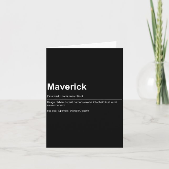 Carte Funny Definition Quote For The Name Maverick _  (Devant)