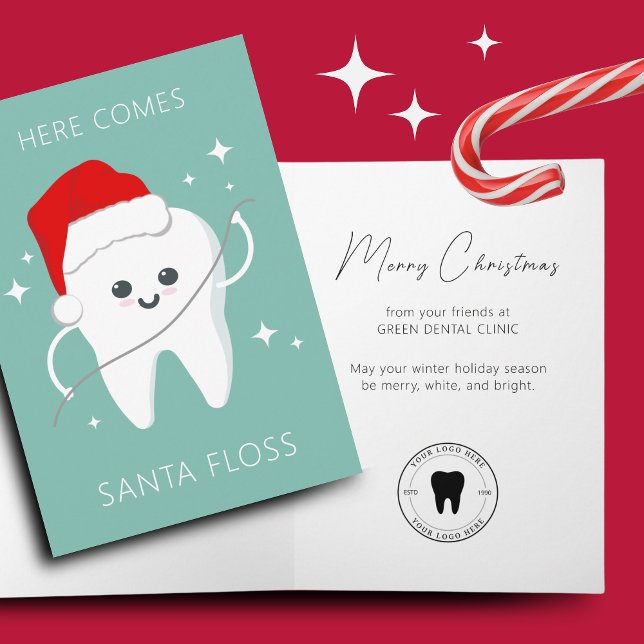 Carte Funny Dentist Dental Clinique Noël (Folded Christmas card)