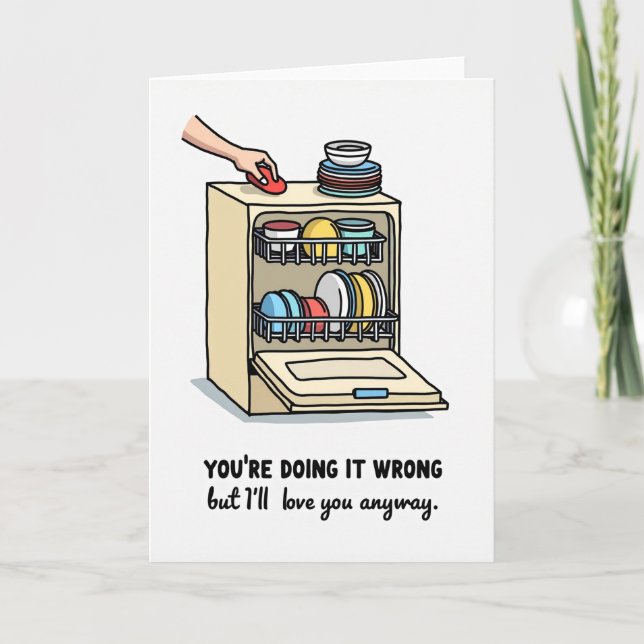 Carte Funny Dishwasher Wrong Love Card (Devant)