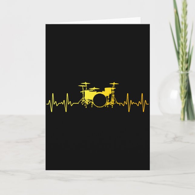 Carte Funny Drummer Art For Men Women Kids Drumming Love (Devant)