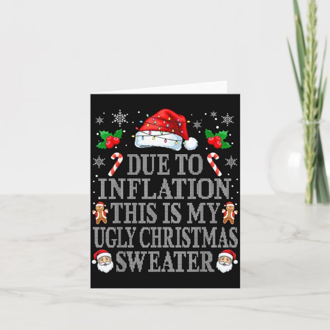 Carte Funny Due To Inflation Ugly Christmas Sweaters Men (Devant)